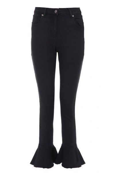 Black Stretch Frill Detail Jeans