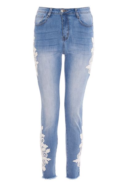 Light Blue Denim Crochet Jeans