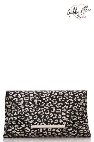 Gabby's Black And Gold Leopard Print Sequin Bag