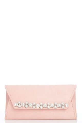 Pink Diamante And Pearl Trim Bag