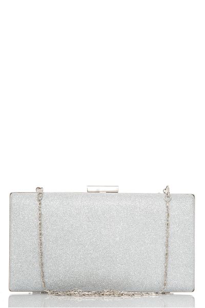 Silver Shimmer DiamanteFront Box Bag